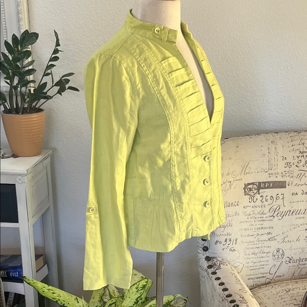 NWOT Lime Green Button-Up Jacket - Picture 4 of 10